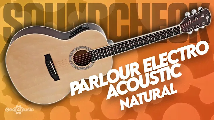 SOUNDCHECK Parlour Electro Acoustic Guitar by Gear4music, Natural | Gear4music Guitars